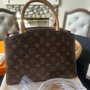 Louis Vuitton Brown Monogram Top-Handle Satchel with Natural Vachetta Handles